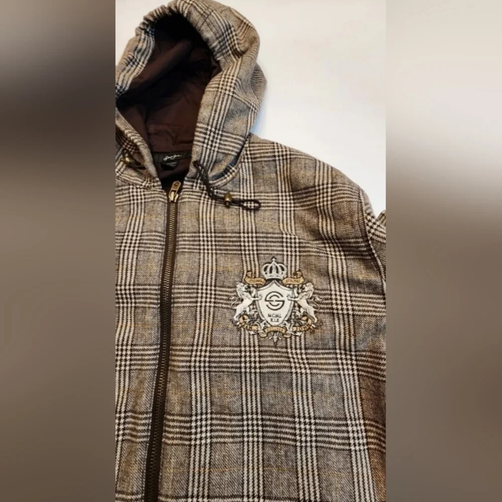 SEAN JOHN Plaid Hooded Coat / Jacket, XL